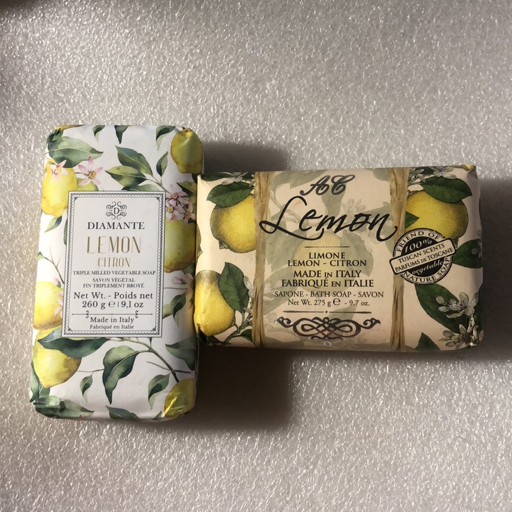 2 NEW Lemon soap bar - Diamanté lemon Citron- AC Lemon